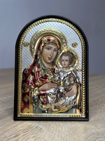 Иерусалимская БМ, икона арочная, пластик, эмаль 96х138