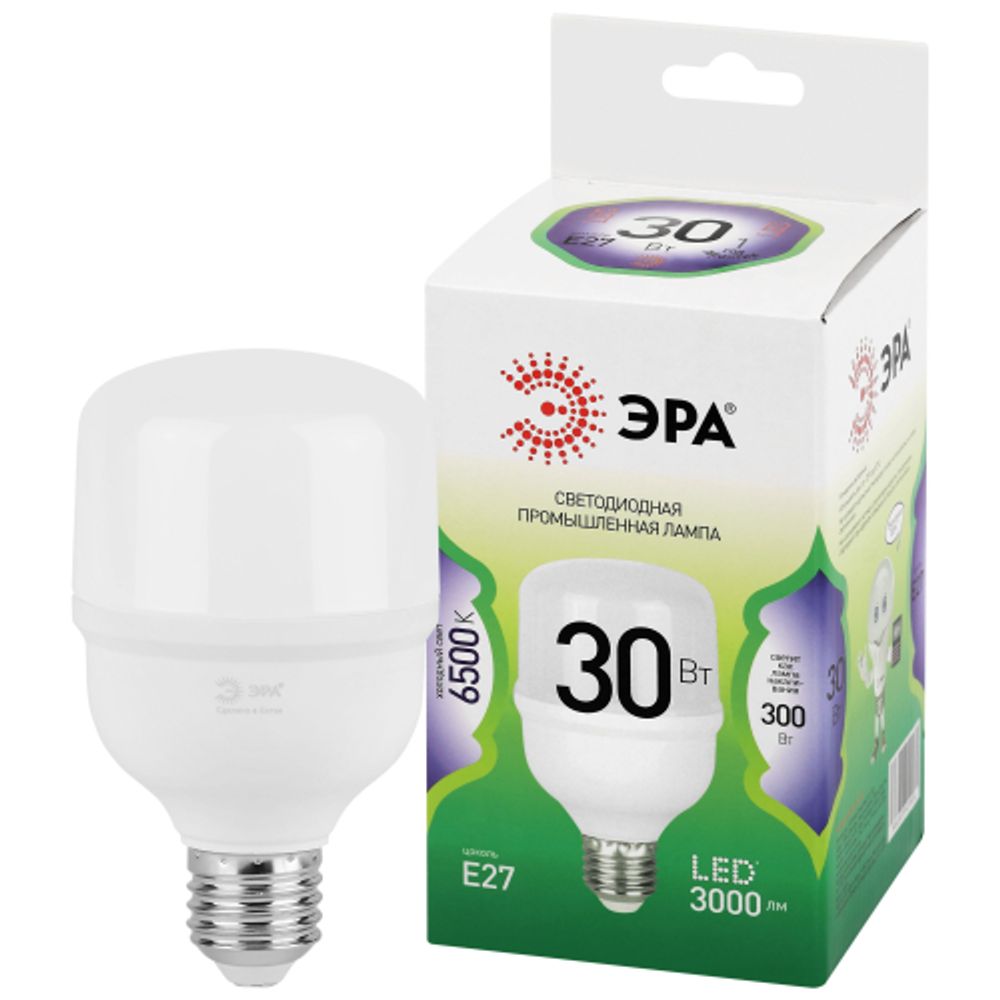 Лампа светодиодная ЭРА GREEN LINE LED POWER T70-30W-865-E27 GL 30Вт колокол холодный свет Е27 | Лампы cветодиодные POWER
