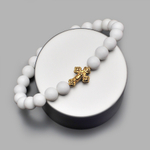 Браслет из белого агата на резинке с крестом от итальянских дизайнеров "Rico La Cara" AMX006150