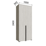 Шкаф-пенал Лилль с полками и штангой дуб крафт белый/дуб крафт табачный