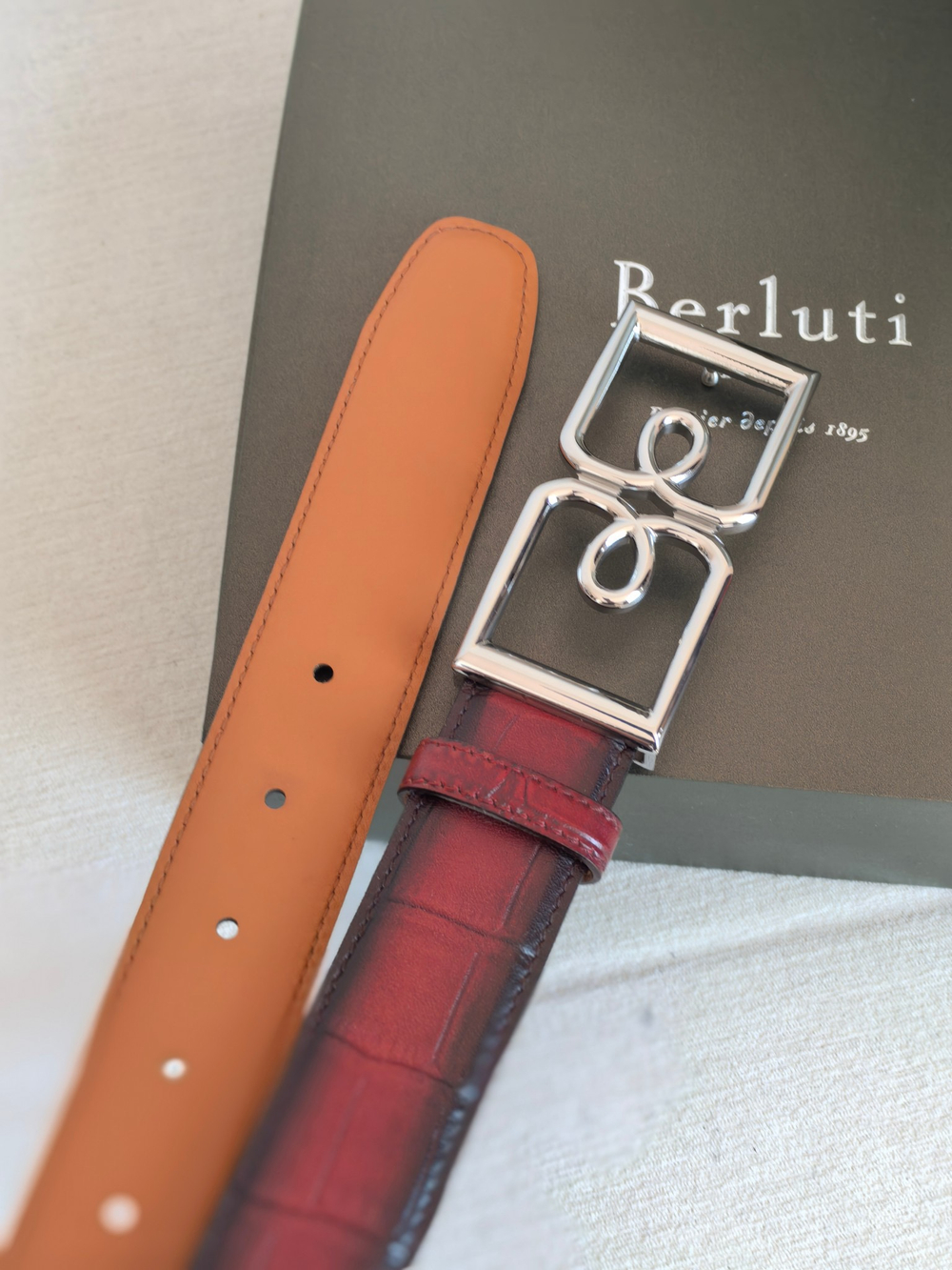 Ремень из коровьей кожи с ручной окраской