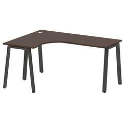 Metal System Стол криволинейный левый на А-образном м/к БА.СА-4 (L) Венге Цаво/Металл Антрацит 1600*