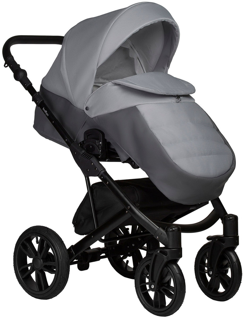 Детская коляска Indigo Mio S 3 в 1 с автокреслом Avionaut Cosmo Beige 04 т.серая кожа+св.серый