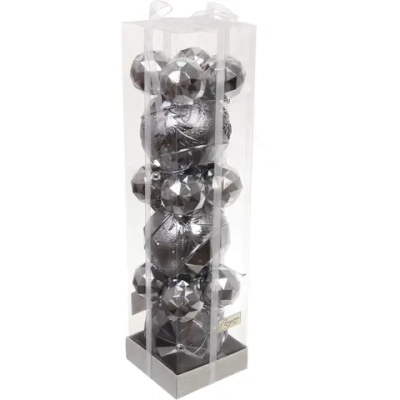 Набор шаров «Miracle» 10 см + 5 см (15 предметов), Графит