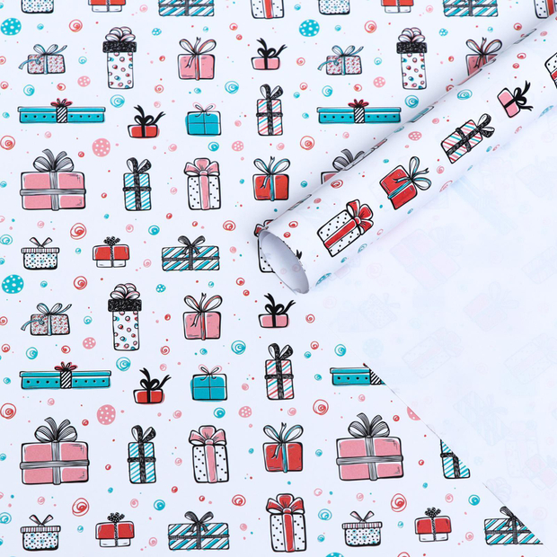 Бумага глянцевая "Подарок", 0,5 х 0,7 м Цена указана за 1 лист