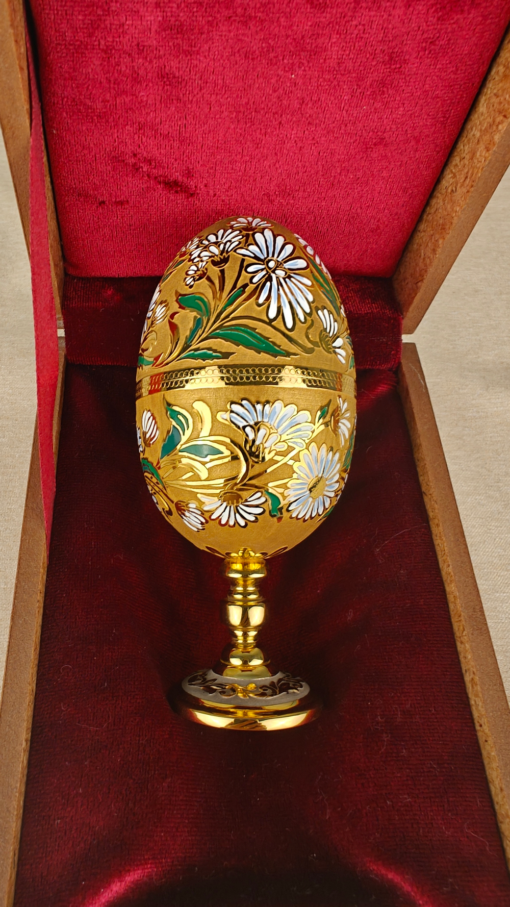 Сувенир Яйцо-рюмки "Ромашки" с эмалью (златоустоуская гравюра)