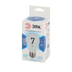 Лампа светодиодная ЭРА STD LED A60-7W-840-E27 7Вт груша нейтральный белый свет Е27 | Лампы cветодиодные Груша (A)