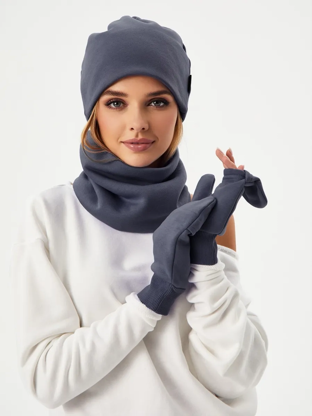 Рукавички-трансформеры из футера с начесом