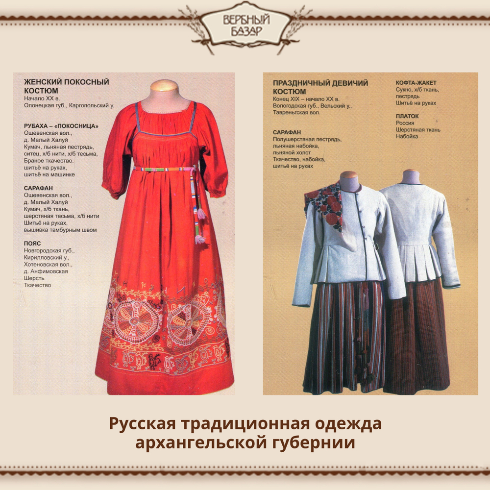Русская традиционная одежда архангельской губернии кон. XIX - нач. XX вв. Набор открыток