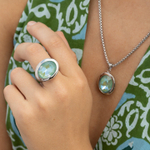 Серьги Qudo Creole TIVOLA small (S/P) Silky sage delite 310692