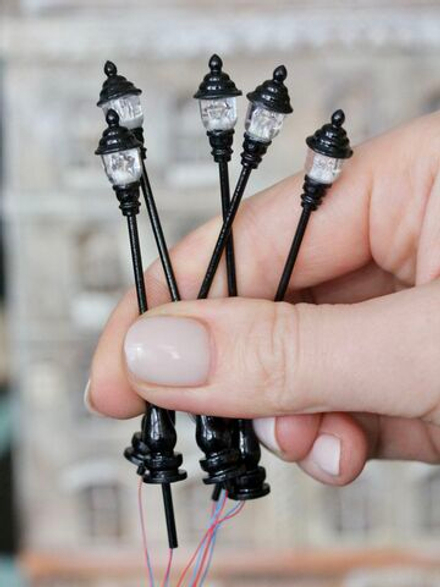 Фонарь уличный миниатюрный для макетов "Парковый #2" (85 мм; 5 штук) / мини фонари для парков и железных дорог