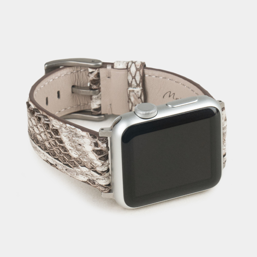 Ремешок для Apple Watch 44/45/46 mm из кожи питона, натурального цвета
