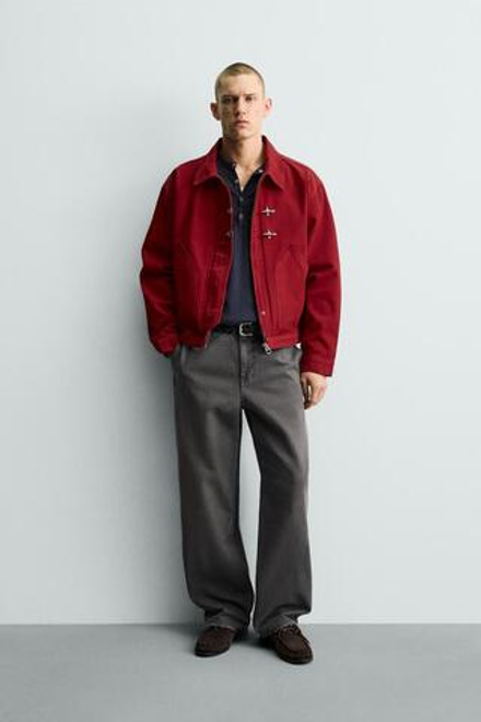 ZARA БРЮКИ ЧИНОС RELAXED FIT С ЭФФЕКТОМ ПОТЕРТОСТИ, СЕРЫЙ