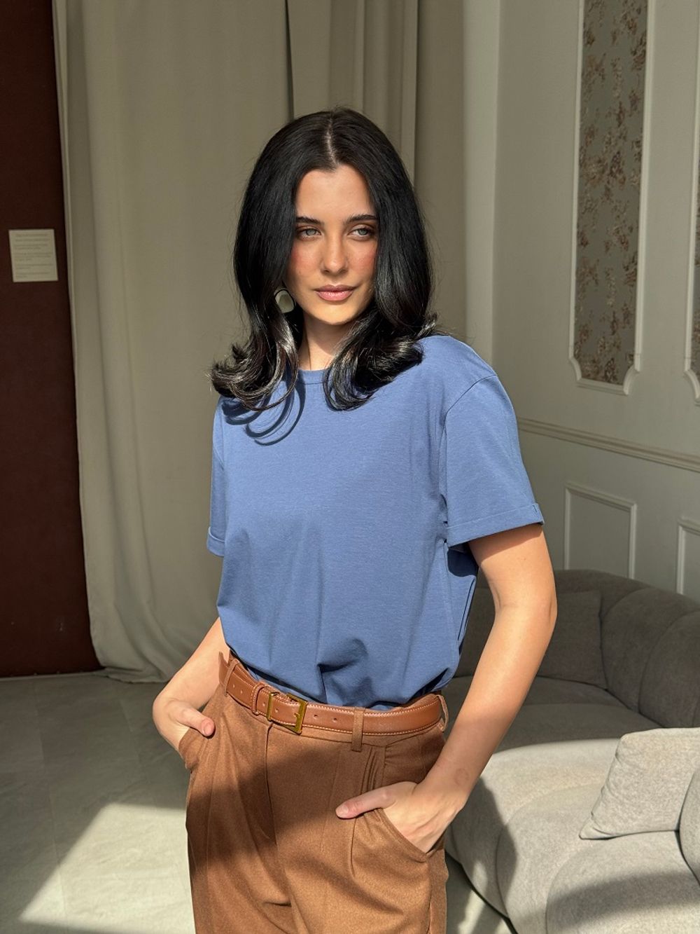 Футболка оверсайз синяя