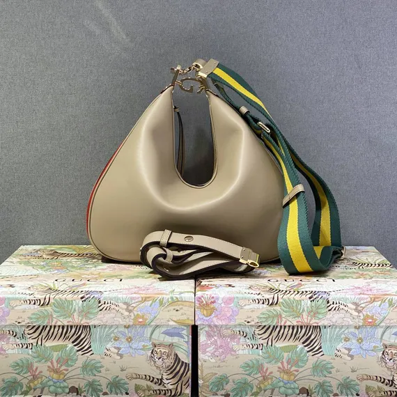 Маленькая сумка через плечо Gucci Attache бежевый