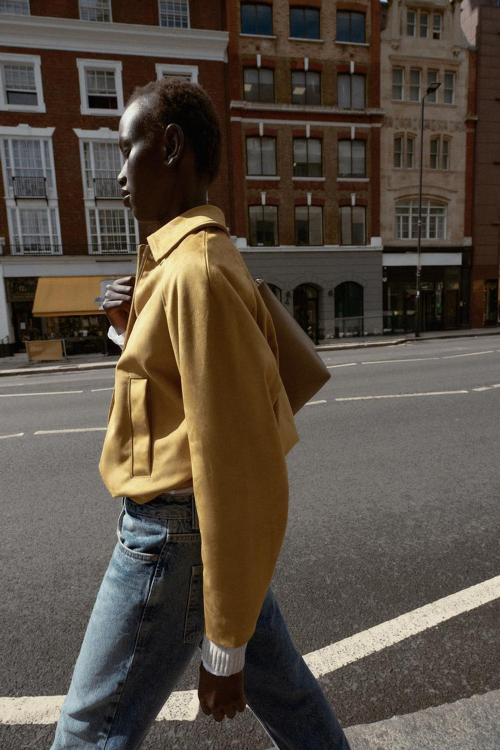 ZARA БОМБЕР ПОД ЗАМШУ, ГОРЧИЧНЫЙ