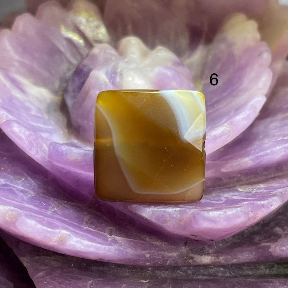 54607  Агат Бусина квадрат 15мм огр