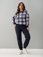 Костюм с брюками КБ-90М/клеткасиний-бежголубой