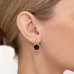 Серьги «Магия ночи» с английским замком из красного золота с ониксом