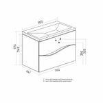 Тумба д/ванной "Лайф-80" подвесная  под раковину Марго-80 (MIXLINE) (ПВХ)