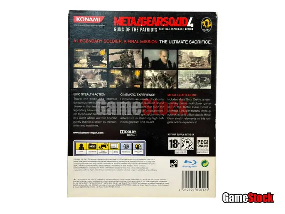 PS3 Metal Gear Solid 4: Guns of the Patriots (Б/У, Английская версия, BLES-00246)