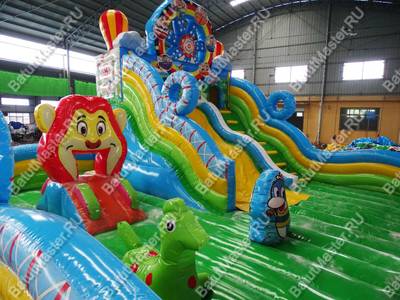 Коммерческий надувной батут "В гостях у Львёнка" 8*8*6 м