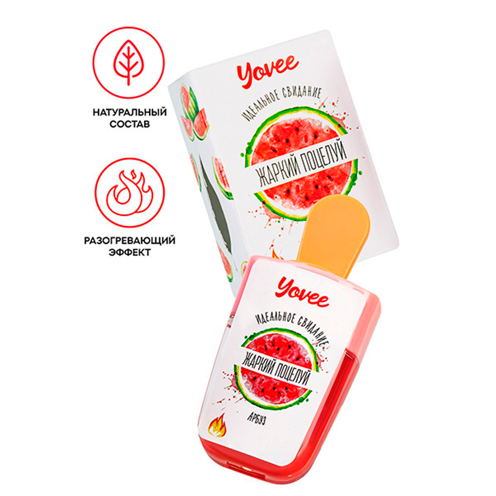 Разогревающий бальзам для губ с ароматом арбуза ToyFa Yovee Жаркий поцелуй 5мл