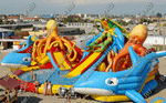 Надувной наземный аквапарк «Логово осьминогов», 21*20*8,7 м