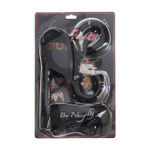 Набор для влюбленных: плетка, наручники, повязка (Цвет: черный)