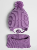 Шапка для девочки осенняя и снуд вязаный