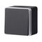W5010234/ Выключатель одноклавишный влагозащищенный Gallant (черный с серебром)