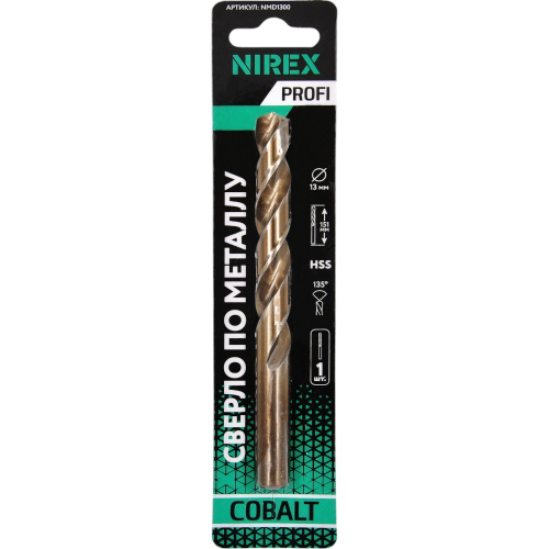 Сверло NIREX Profi по металлу Cobalt 13*151 мм NMD1300 (1шт в упак)