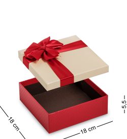 WG-51/1-A Коробка подарочная «Квадрат» цв.красн/беж.