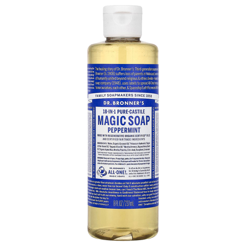 Dr. Bronner's, кастильское магическое мыло 18 в 1, перечная мята, 237 мл (8 жидк. унций)