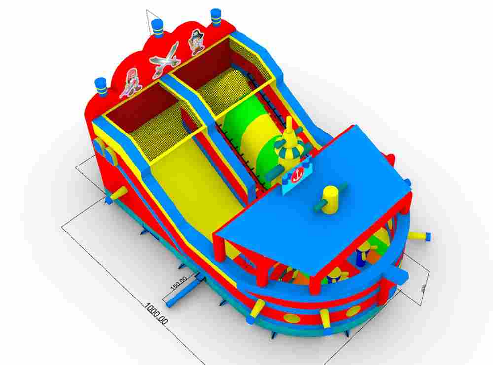 Надувной корабль «Весёлый Роджер с крышей», 10х6,3х6