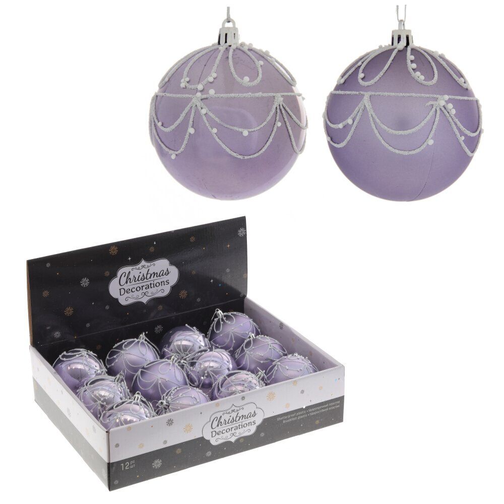 GAEM Набор из 12шт Украшение новогоднее "Шар", D 8 см, L35 W27 H8,5 см