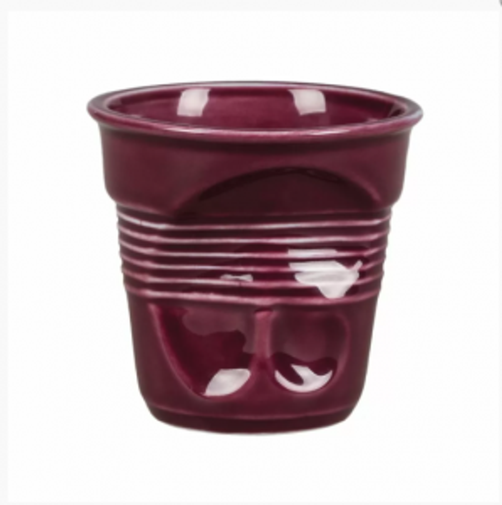 Чашка для капучино Barista (Бариста) "мятая" 225 мл фиолетовая, h 8,5 см