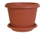 Кашпо Ливия 1,4л 160мм с поддоном терракот