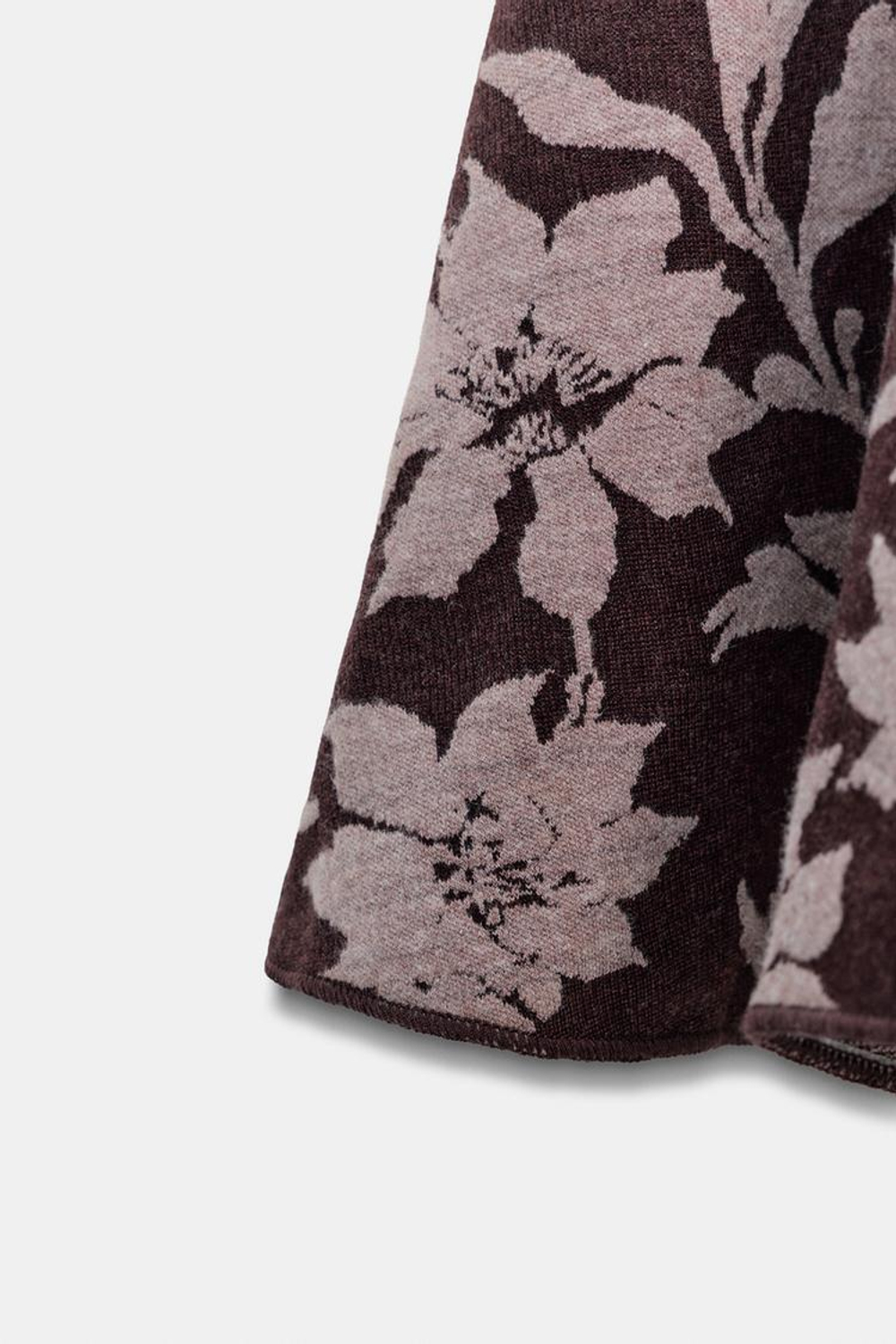 ZARA КОРОТКОЕ ЖАККАРДОВОЕ ПЛАТЬЕ, КОРИЧНЕВЫЙ