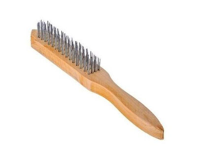 Щетка металлическая 4-рядная с деревянной ручкой