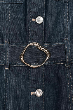 ZARA ДЖИНСОВОЕ ПЛАТЬЕ Z1975 С ПОЯСОМ, СИНИЙ