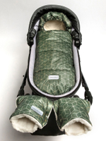 Конверт зимний меховой AMAROBABY Snowy Travel Хаки, 105 см.