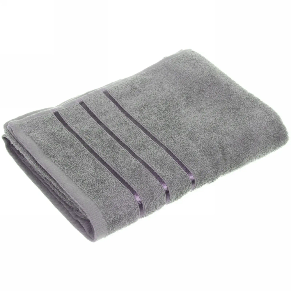 Полотенце махровое 70*140см «LUNA» цвет серый 10330 плотность 360гр/м2 с петелькой-подвесом