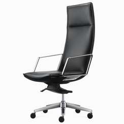 Офисное кресло Alix, натуральная черная кожа