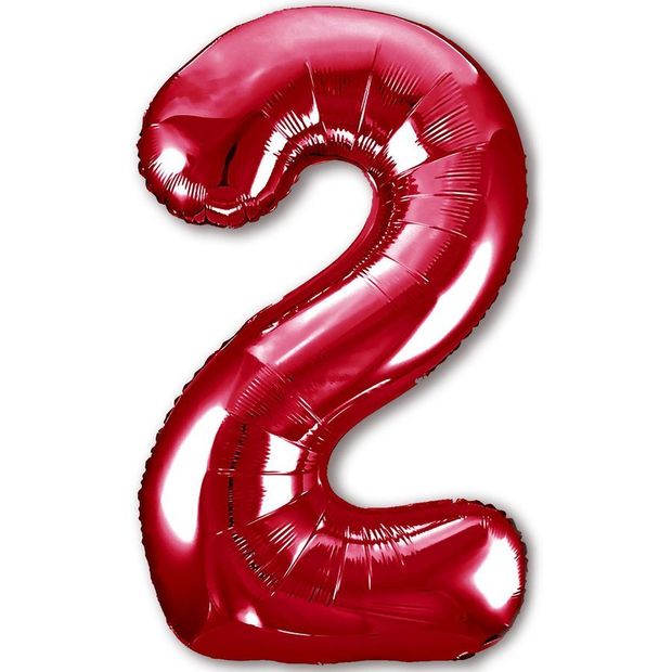 Agura Шар 40" / 102 см "Цифра 2" Металлик Red красный (БГ-60)