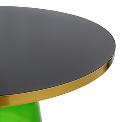 Столик кофейный Berg Odd 75см черный/зеленый
