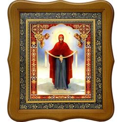 Покров Пресвятой Богородицы. Икона на холсте.