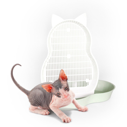 Лоток/туалет ZOOEXPRESS "Кошка" с сеткой большой - 44,5х29,5х6 см