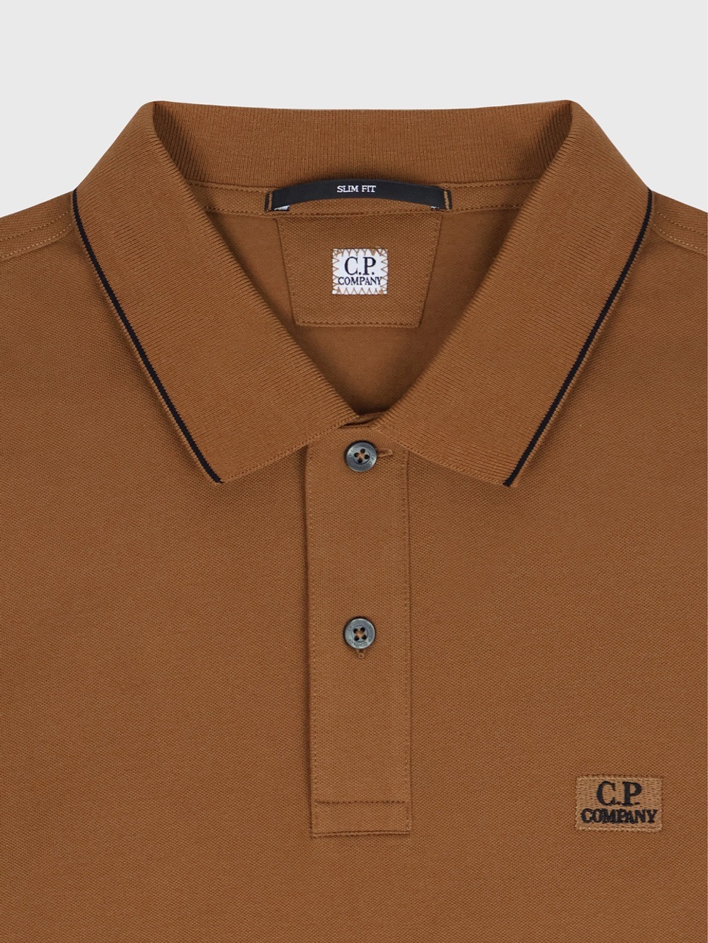 Поло с длинным рукавом C.P. Company Stretch Piquet Slim Line Brown