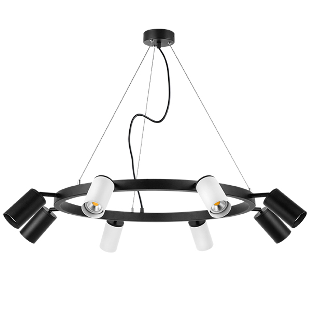 LR018364374 Люстра RULLO 8х50W GU10 ЧЕРНЫЙ/БЕЛЫЙ (571018+214436-4+214437-4)